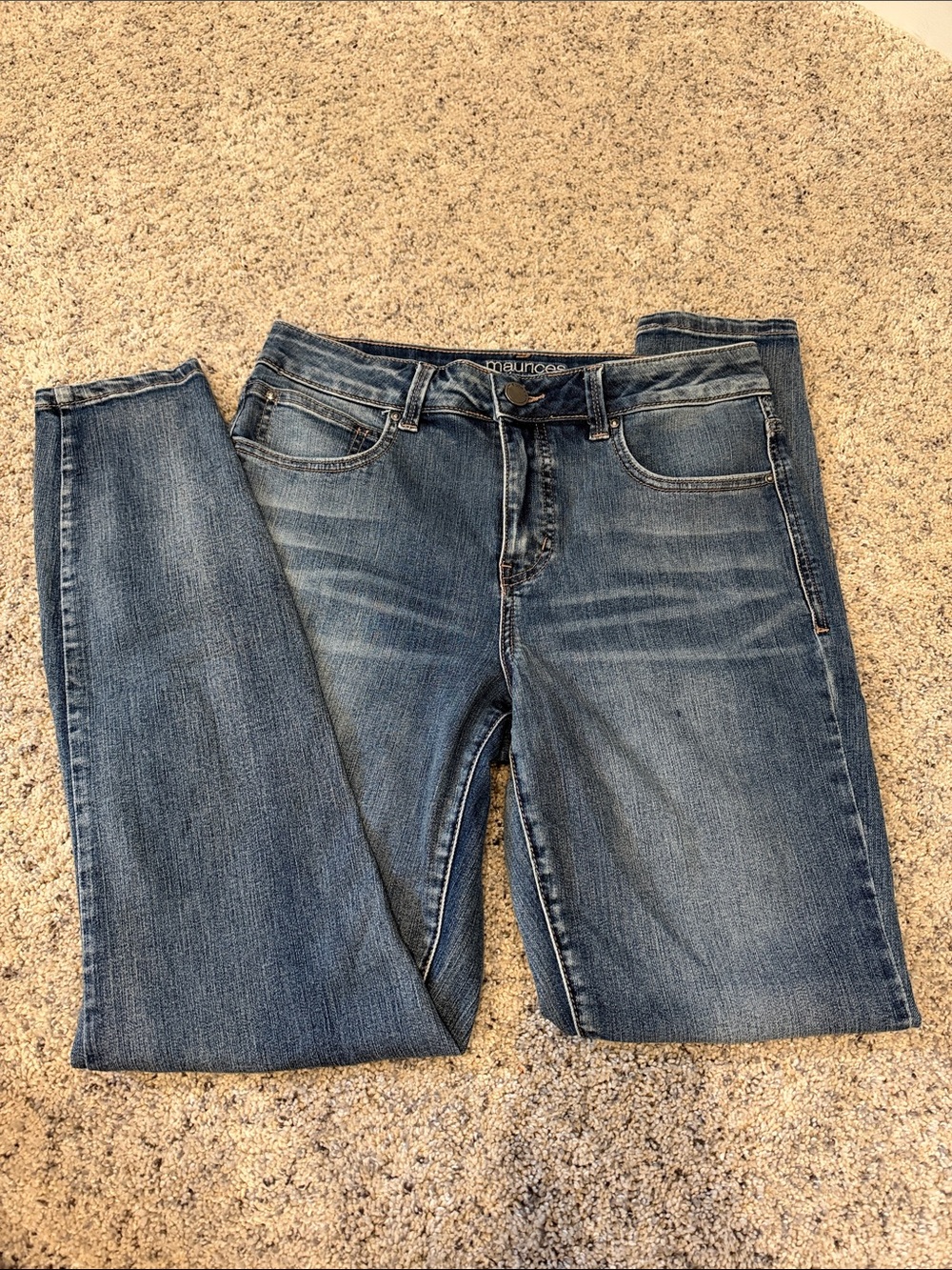 Maurices Blue Skinny Jeans with Subtle Fade